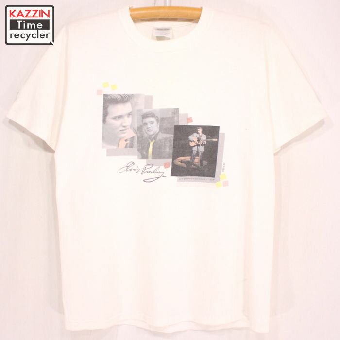 古着 90s ELVIS ARON PRESLEY ロックTシャツ★Mサイズ ホワイト プレゼント ギフト 衣装