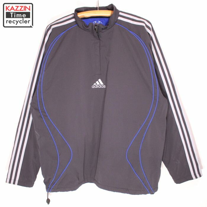 古着 adidas リバーシブル ナイロン ジャケット ★ XLサイズ ブラック