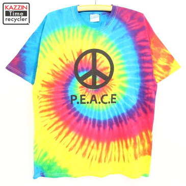 2000s HANES PEACEマーク タイダイTシャツ 古着 ★ XLサイズ