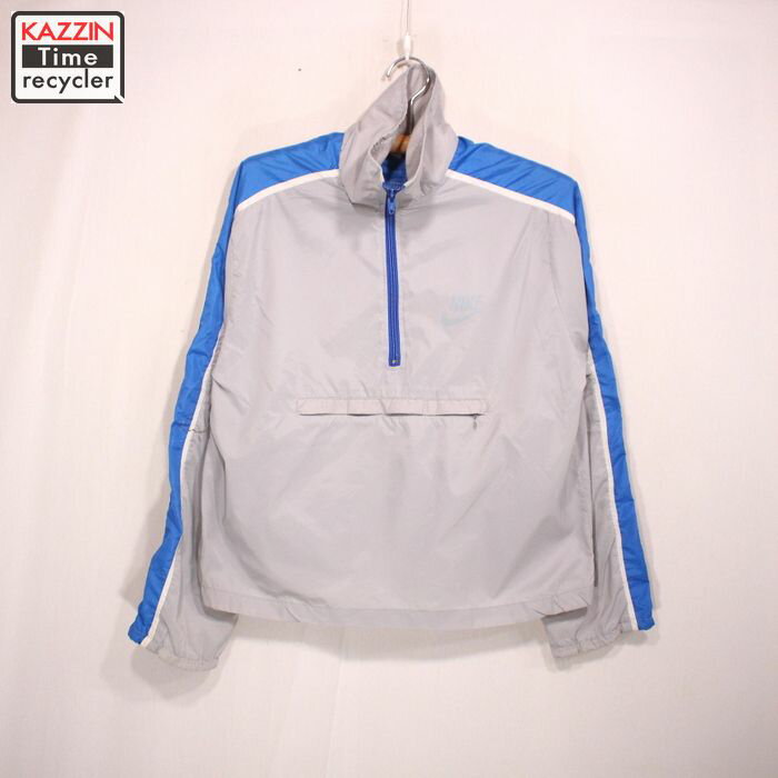 70s USA製 ヴィンテージ NIKE プルオーバー ナイロンジャケット 古着 ★ Mサイズ グレー