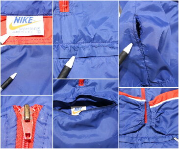 古着 70s USA製 ビンテージ NIKE アノラック プルオーバー ナイロン ジャケット ★ Lサイズ ブルー