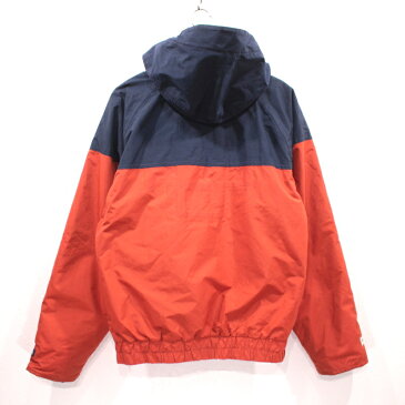 80s USA製 ノースフェイス GORE-TEX 中綿入り ナイロンスキー ジャケット NATIONAL SKI PATROL 紺タグ 古着 ★ 表記Lサイズ オレンジ ネイビー