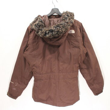 レディース THE NORTH FACE ノースフェイス グースダウン入り ベルト付き ナイロン ジャケット 古着 ★ 表記Mサイズ ブラウン 2109ss