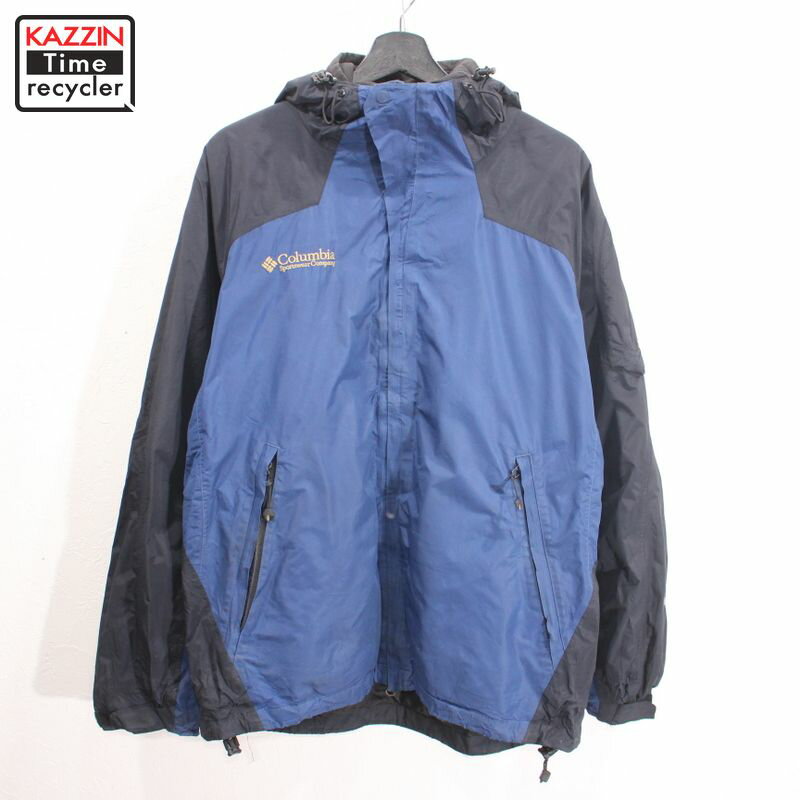 90s コロンビア GORE-TEX TITANIUM 3WAY ナイロン ジャケット パーカー アウトドア 古着 ★ 表記Mサイズ ブルー ネイビー