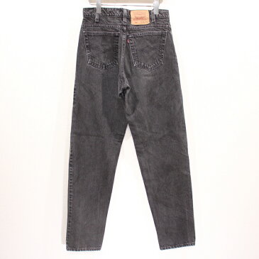 90s USA製 Levi's リーバイス 550 先染め ブラックデニム パンツ 古着 ★ 表記 W32 L34 ブラック