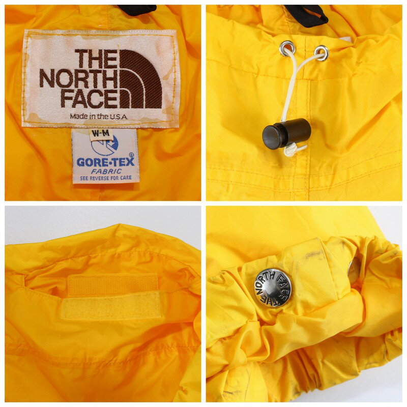 レディース 80s USA製 THE NORTH FACE ノースフェイス 茶タグ ゴアテックス ナイロン イージーパンツ 古着 ★ 表記Mサイズ イエロー