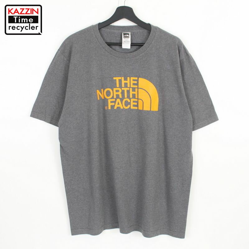 00s ノースフェイス THE NORTH FACE ロゴプリント 半袖Tシャツ 古着 ★ 表記XLサイズ ビッグサイズ オーバーサイズ グレー ぽっきり