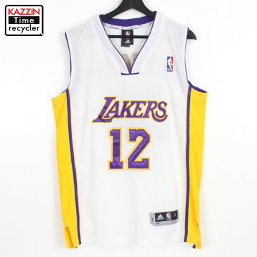 00s NBA LAKERS オーセンティック ユニフォーム ゲームジャージ #12 HOWARD adidas バスケ 古着 ★ 表記Sサイズ ホワイト