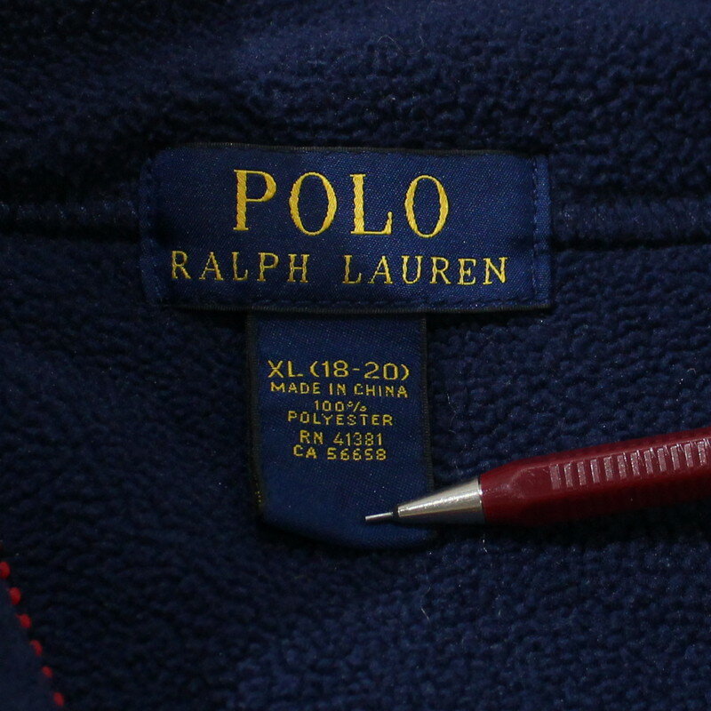 00s ラルフローレン RALPH LAUREN フルジップ フリース ジャケット 古着 ★ 表記XLサイズ ネイビー