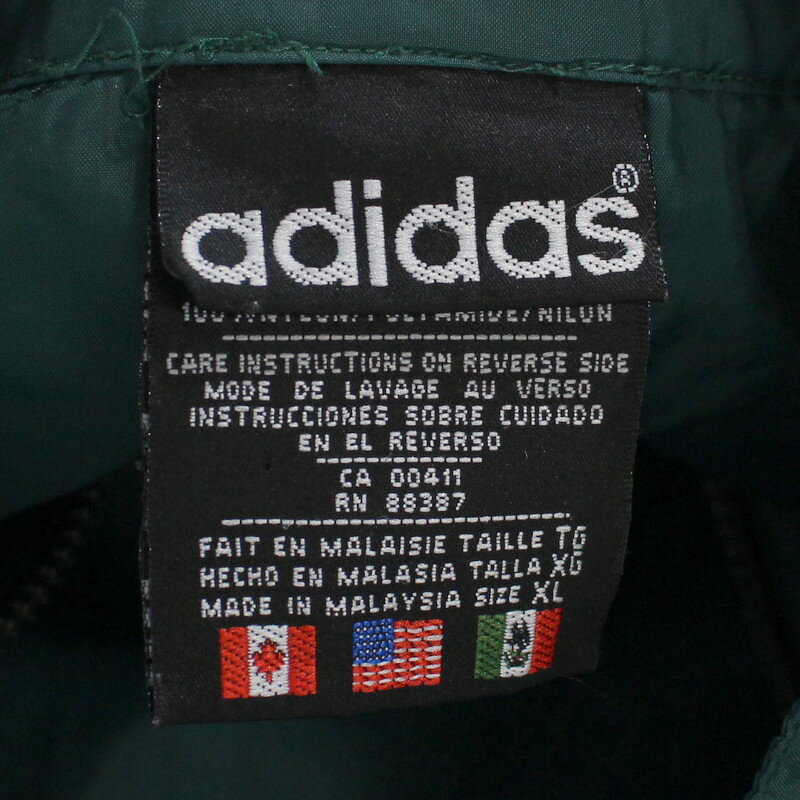 90s アディダス adidas プルオーバー ナイロンジャケット 古着 ★ 表記XLサイズ ビッグサイズ オーバーサイズ グリーン アウター