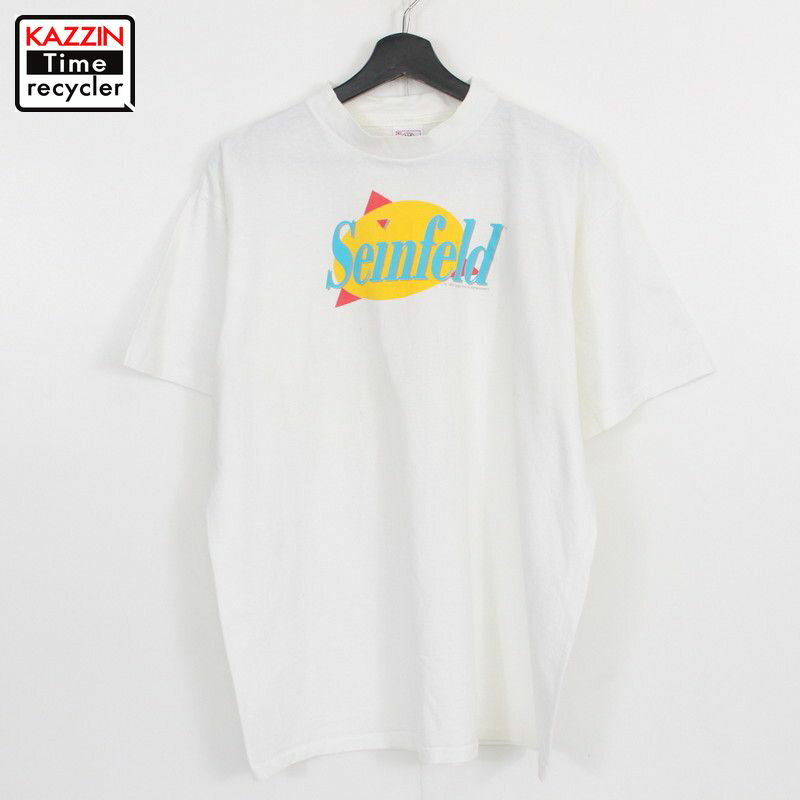 90s USA製 DELTA となりのサインフェルド プリント 半袖Tシャツ 古着 ★ 表記XLサイズ ホワイト