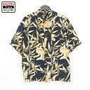 【220630】90年代 ハワイアンシャツ 紺 大きいサイズ 中古品 USED