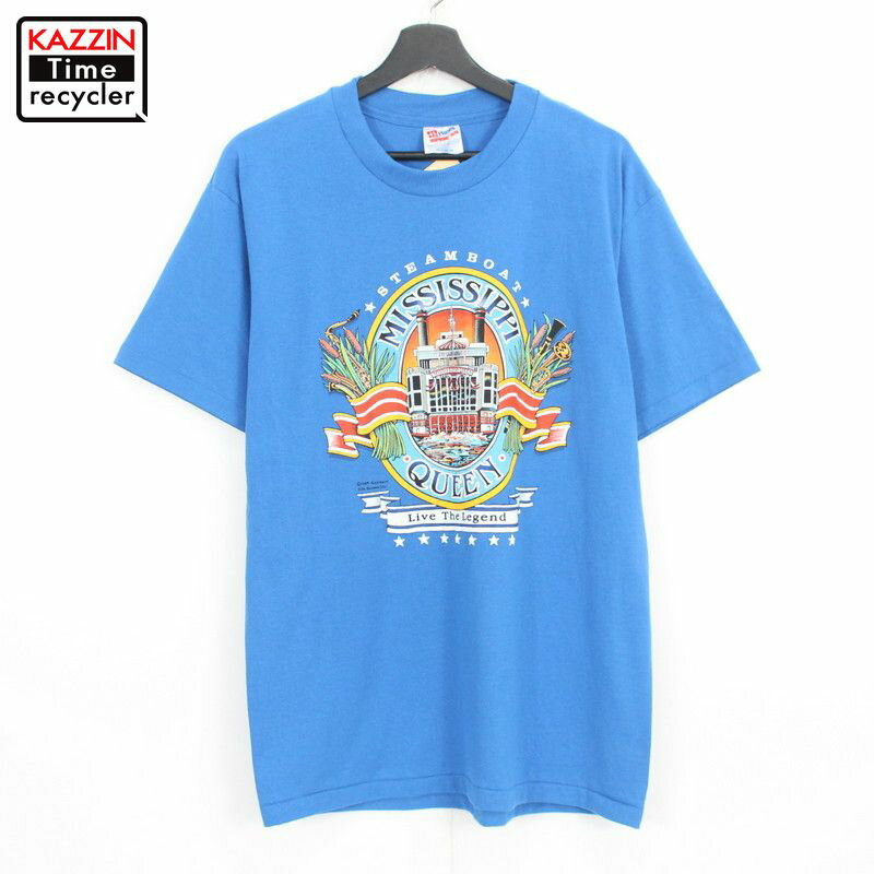 P10倍! DEADSTOCK 80s USA製 Hanes 半袖Tシャツ 古着 ★ 表記Lサイズ ブルー Condition 状態 コンディション追記 肩：汚れ前身頃：染み※記載しきれない微細な汚れやダメージがある場合がございます。あくま...