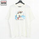 80s ペンギン プリント 半袖Tシャツ 古着 ★ 表記XLサイズ ホワイト