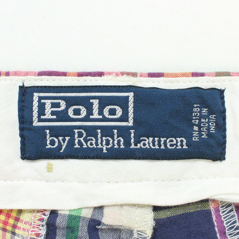 90s ラルフローレン RALPH LAUREN パッチワーク ショートパンツ 古着 ★ メンズ Lサイズ相当 マルチカラー