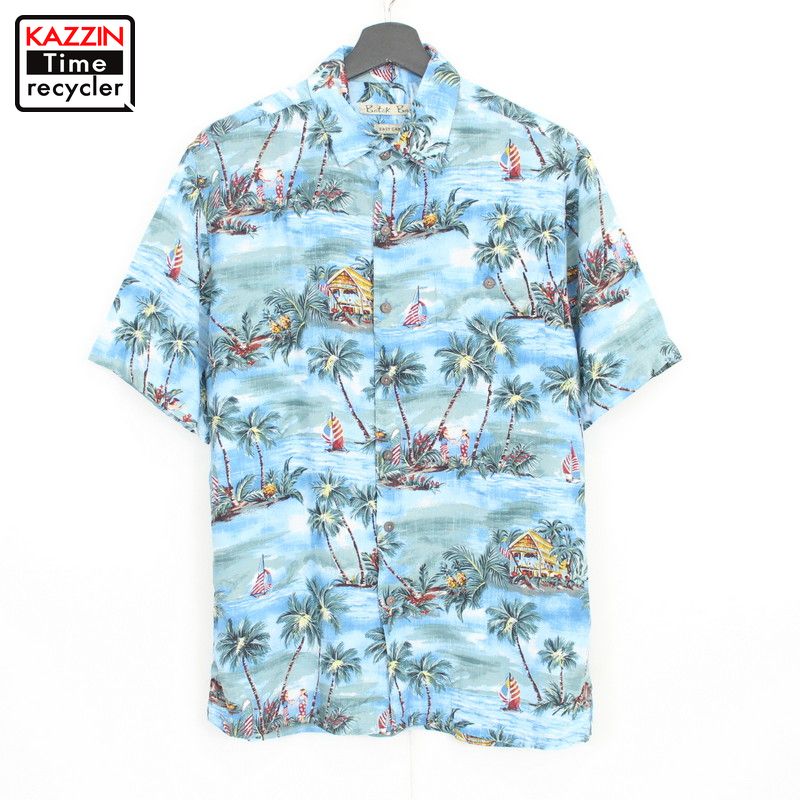 【220811】90年代 ハワイアンシャツ 水色 中古品 USED