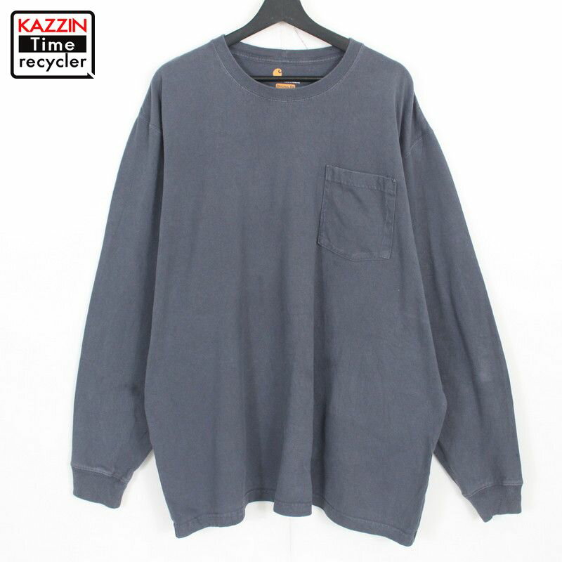 00s カーハート Carhartt 無地 ポケット付き 長袖Tシャツ 古着 ★ 表記XLサイズ ビッグサイズ オーバーサイズ チャコール ぽっきり