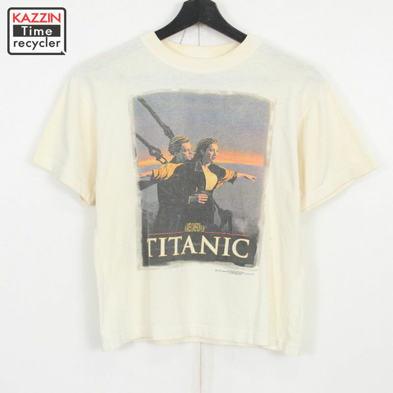 楽天Vintage古着屋 KAZZINTimerecycler90s タイタニック TITANIC ムービーTシャツ 古着 ★ メンズ ~XSサイズ相当 ホワイト