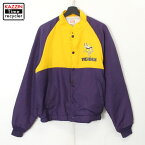 80s USA製 NFL Swingster ミネソタ・バイキングス ナイロン スタジャン 古着 ★ メンズ 表記Mサイズ イエロー・パープル