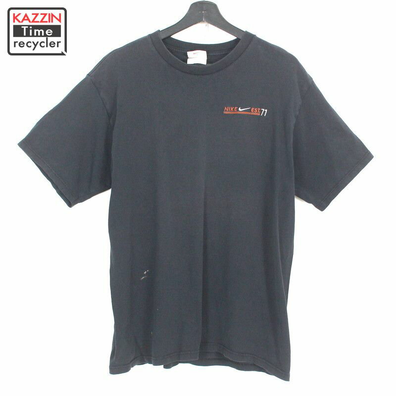 90s USA製 ナイキ NIKE 半袖Tシャツ 古着 ★ メンズ 表記Mサイズ ブラック