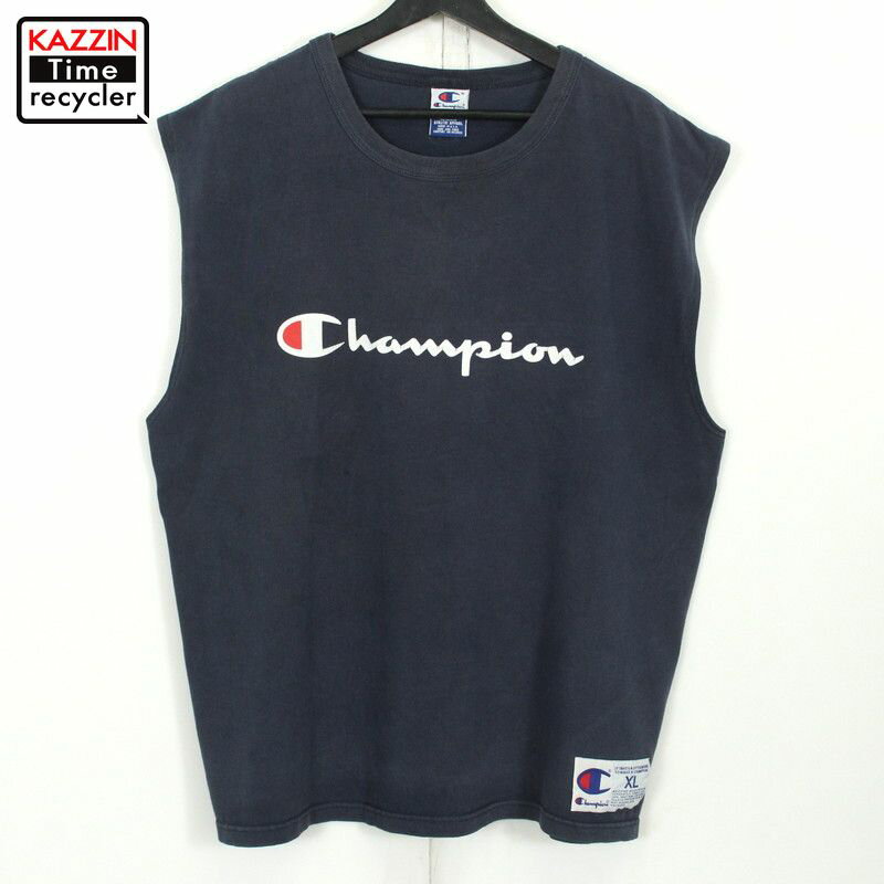 チャンピオン タンクトップ  メンズ 90s USA製 チャンピオン Champion タンクトップ 古着 ★ メンズ 表記XLサイズ ネイビー