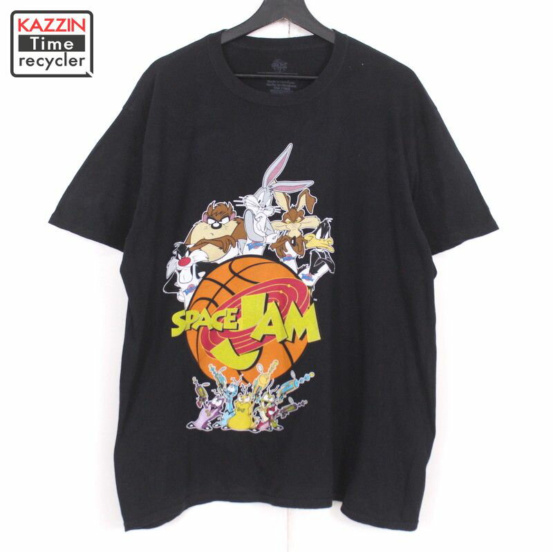 00s ワーナー WARNER BROS ルーニーテューンズ Looney Tunes SPACE JAM ムービーTシャツ 古着 ★ メンズ 表記XLサイズ ブラック