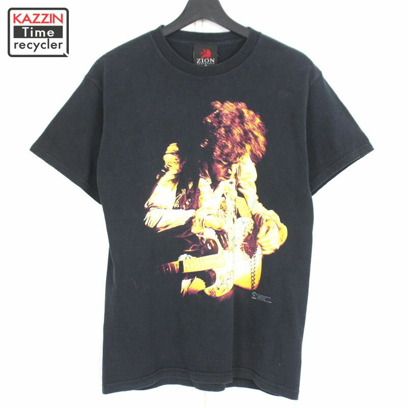 00s ジミ・ヘンドリックス Jimi Hendrix ZION バンドTシャツ 古着 ★ メンズ 表記Mサイズ ブラック