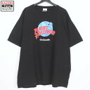 90s USA製 ロゴ 半袖Tシャツ 古着 ★ メンズ 表記XXLサイズ ブラック