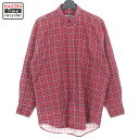 P5倍! 90s チャップス CHAPS RALPH LAUREN アーガイルチェック柄 ボタンダウン 長袖シャツ 古着 ★ メンズ 表記Mサイズ レッド