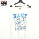 90s USA製 U.S.NAVY タンクトップ 古着 ★ メンズ 表記Mサイズ ホワイト