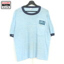 80s PHI リンガーTシャツ 古着 ★ メンズ Lサイズ相当 ライトブルー(4)
