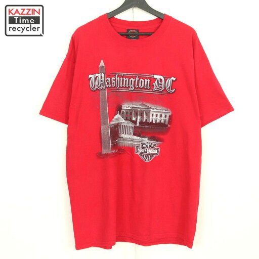 P10倍! 00s ハーレーダビッドソン HARLEY DAVIDSON 半袖Tシャツ 古着 ★ メンズ 表記XLサイズ レッド P10倍! 00s ハーレーダビッドソン HARLEY DAVIDSON 半袖Tシャツ 古着 ★ メンズ 表記XLサイズ レッド