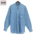 90s ノーティカ NAUTICA ボタンダウン デニム 長袖シャツ 古着 ★ メンズ 表記Lサイズ ブルー