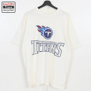 P10倍! 90s NFL テネシー・タイタンズ 半袖Tシャツ 古着 ★ メンズ 表記XLサイズ ホワイト
