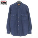 P10倍! 90s セントジョンズベイ STJOHN'SBAY シャモアクロス 長袖シャツ 古着 ★ メンズ 表記Lサイズ ネイビー(4)