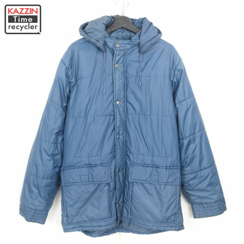 モンゴメリー P10倍! 70s モンゴメリーワード MontgomeryWard 無地 QUALITY OUTERWEAR パデットジャケット 古着 ★ メンズ 表記Lサイズ ブルー