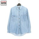 90s ラルフローレン RALPH LAUREN 無地 チャップス デニム 長袖シャツ 古着 ★ メンズ 表記Mサイズ ブルー