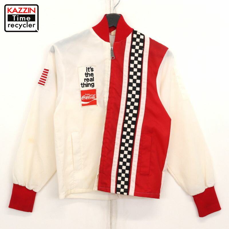 70s ヴィンテージ THE GREAT LAKES JAKET コカ・コーラ ナイロンジャケット 古着 ★ メンズ Sサイズ相当 ホワイト