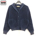 P5倍! 80s エルエルビーン L.L.Bean 総柄 フリースジャケット 古着 ★ レディース Mサイズ相当 ネイビー