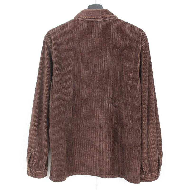 00s 太畝コーデュロイ フルジップ シャツ ジャケット 古着 ★ メンズ 表記Lサイズ ブラウン