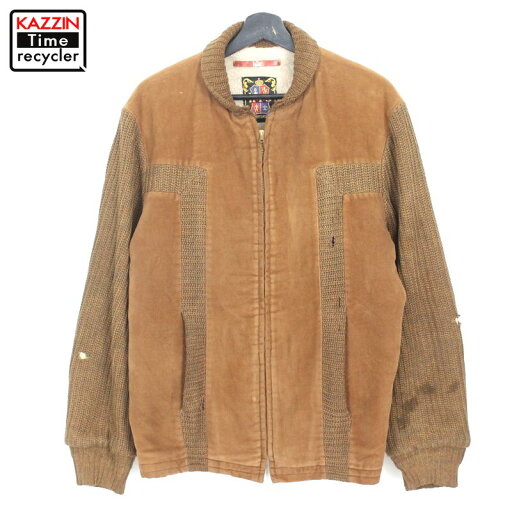 P5倍! 60s ヴィンテージ H.I.S スウェード×ニット ジャケット 古着 ★ メンズ XLサイズ相当 ビッグサイズ オーバーサイズ ブラウン P5倍! 60s ヴィンテージ H.I.S スウェード×ニット ジャケット 古着 ★ メンズ XLサイズ相当 ビッグサイズ オーバーサイズ ブラウン
