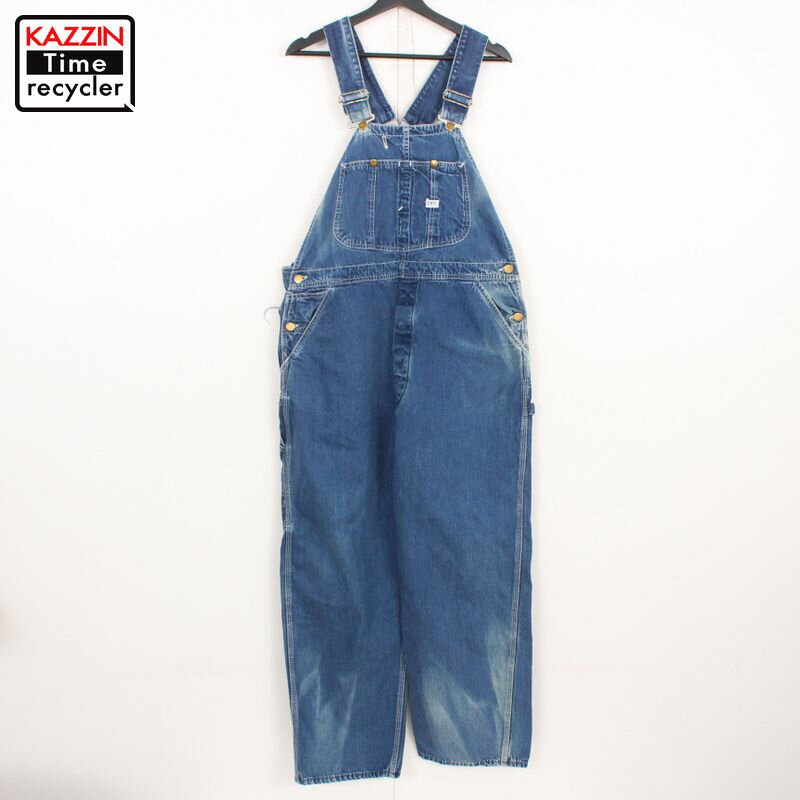 60s USA製 ヴィンテージ リー Lee ローバック オーバーオール 古着 ★ メンズ 表記Mサイズ ネイビー