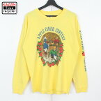 90s USA製 ヴィンテージ Apple Cider CEntury サイクリングT 長袖Tシャツ 古着 ★ メンズ 表記Lサイズ イエロー