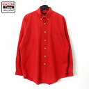 P10倍! 80s ヴィンテージ ジェイクルー J.CREW 無地 ボタンダウン 長袖シャツ 古着 ★ メンズ 表記Mサイズ レッド(4)