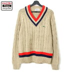 70s ヴィンテージ アイゾッド ラコステ IZOD LACOSTE アクリル チルデン ニットセーター 古着 ★ メンズ 表記Mサイズ モカ