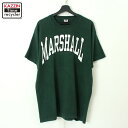 90s USA製 ヴィンテージ Fruit of the Loom MARSHALL カレッジ 半袖Tシャツ 古着 ★ メンズ 表記XLサイズ グリーンCondition 状態コンディション追記全体 : 色あせ首元・襟 : 薄汚れ後身頃 : ステッチ抜けプリントの状態 : 割れ※記載しきれない微細な汚れやダメージがある場合がございます。あくまで古着であるということを理解頂いたうえ、ご検討くださいませ。Detail 詳細年代90年代 90s 生産国アメリカ USA製 カラーグリーン素材コットンプリントラバープリントボディFruit of the Loom フルーツオブザルーム 特徴袖・裾 シングルステッチSize サイズサイズ表記XL着用感メンズXL~サイズ相当実寸肩幅 : 54 cm 身幅 : 62 cm 着丈 : 79 cm袖丈 : 20 cm ※丁寧に計測していますが若干の誤差はご了承下さい。※採寸は弊社独自の場所で計測しております。※特に着丈に関しましては、前身頃襟元よりの計測となっておりますのでご注意ください。 詳しくはサイズガイドをご覧ください。→→メンズ 半袖Tシャツの他の商品を見る→→BIGサイズの他の商品を見る"