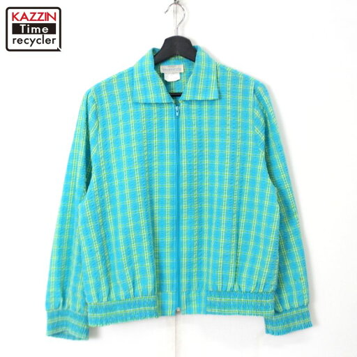 80s ヴィンテージ チェック柄 シアサッカー ジャケット 古着 ★ メンズ 表記Lサイズ ライトブルー・グリーン 80s ヴィンテージ チェック柄 シアサッカー ジャケット 古着 ★ メンズ 表記Lサイズ ライトブルー・グリーン