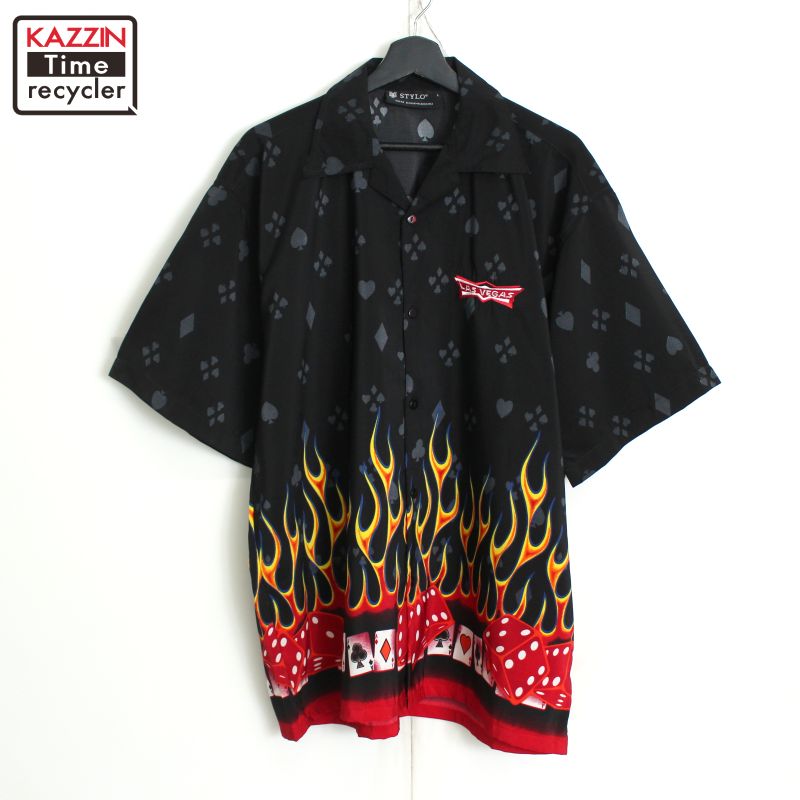 00s 総柄 トランプ ダイス ファイヤーパターン チカーノ 半袖シャツ 古着 ★ メンズ 表記Lサイズ ブラックCondition 状態コンディション追記首元・襟 : 薄汚れ※記載しきれない微細な汚れやダメージがある場合がございます。あくまで古着であるということを理解頂いたうえ、ご検討くださいませ。Detail 詳細年代2000年代 00s 生産国パキスタン カラーブラック素材ポリエステル柄総柄 刺繍刺繍Size サイズサイズ表記L着用感メンズXLサイズ相当実寸肩幅 : 56 cm 身幅 : 63 cm 着丈 : 79 cm袖丈 : 28 cm ※丁寧に計測していますが若干の誤差はご了承下さい。※採寸は弊社独自の場所で計測しております。※特に着丈に関しましては、前身頃襟元よりの計測となっておりますのでご注意ください。 詳しくはサイズガイドをご覧ください。→→メンズ 半袖シャツの他の商品を見る→→BIGサイズの他の商品を見る"