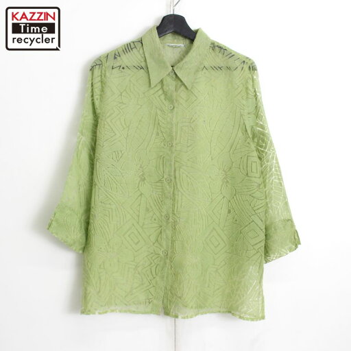 90s ヴィンテージ シースルー シャツ ジャケット 古着 ★ レディース ライトグリーン 90s ヴィンテージ シースルー シャツ ジャケット 古着 ★ レディース ライトグリーン