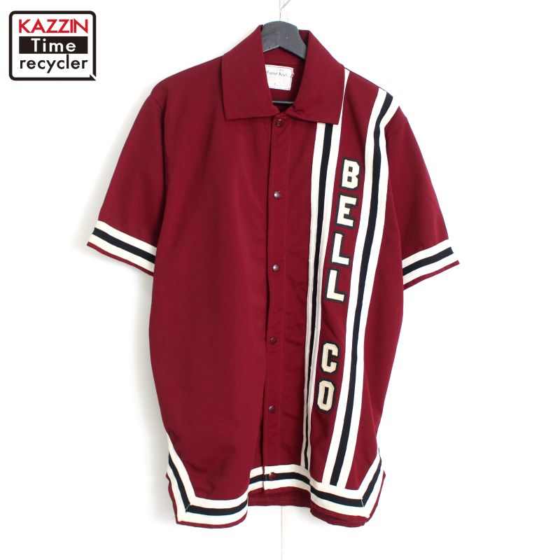 60s ヴィンテージ Sand-Knit アスレチック ジャージ 半袖シャツ 古着 ★ メンズ XL~サイズ相当 ビッグサイズ オーバーサイズ バーガンディ
